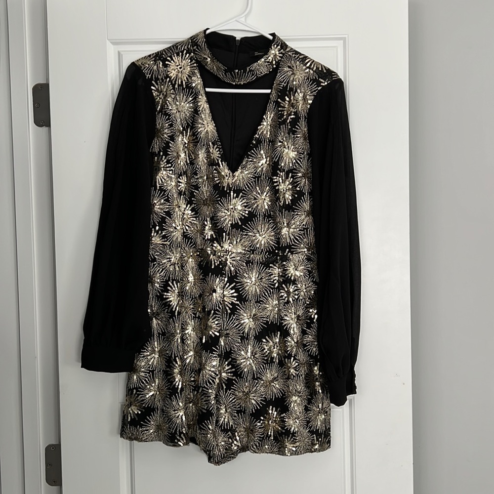 Black sparkle romper